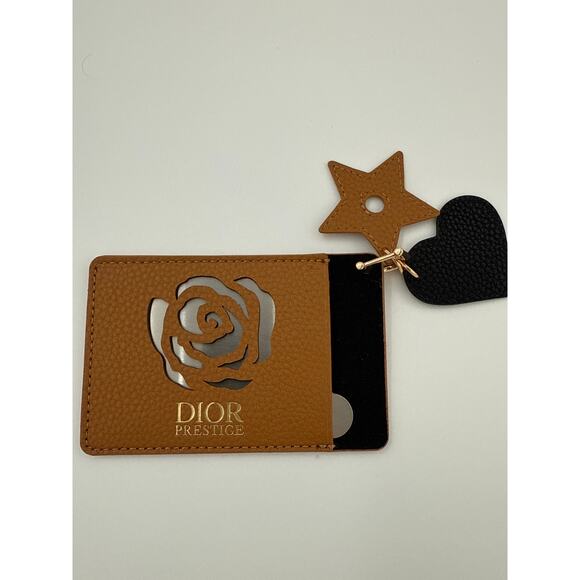 Dior Prestige card holder or wallet in brown and black leather with a rose motif - Picture 3 of 5